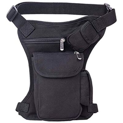 Xieben Bolsa de cintura multifuncional para desportos ao ar livre para homem e mulher, bolsa de cintura para viagem, campismo, equitação, ciclismo, pesca, caça, caminhadas, #03 preto, 18 cm (L) x 6 cm (P) x 32 cm (A) (7,1" x 3,7 Xieben Bolsa de cintura multifuncional para desportos ao ar livre para homem e mulher, bolsa de cintura para viagem, campismo, equitação, ciclismo, pesca, caça, caminhadas, #03 preto, 18 cm (L) x 6 cm (P) x 32 cm (A) (7,1" x 3,7