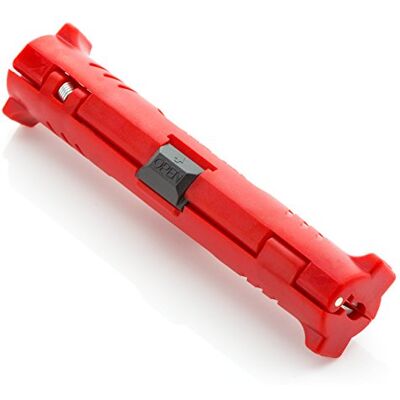deleyCON Desencapador para Cabo Coaxial Universal para Todos os Cabos de Antena Sat Ferramenta de Descasque Vermelho 1 Peça deleyCON Desencapador para Cabo Coaxial Universal para Todos os Cabos de Antena Sat Ferramenta de Descasque Vermelho 1 Peça