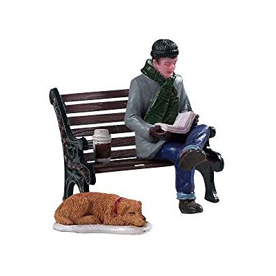 Lemax – Conjunto de 2 dias relaxantes – novo 2019 – Dia relaxado – Homem ler o jornal – General Product – Acessórios para cidade natalícia Lemax – Conjunto de 2 dias relaxantes – novo 2019 – Dia relaxado – Homem ler o jornal – General Product – Acessórios para cidade natalícia