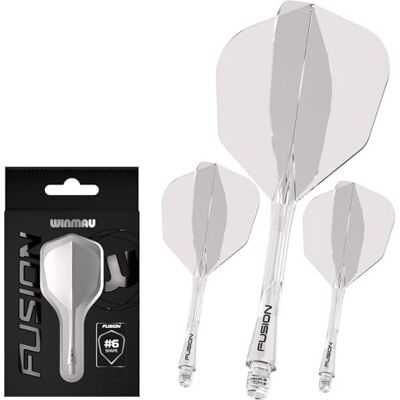 WINMAU Dardos Fusion Sistema integrado de voo e eixo Nº 6 Forma e design Disponível em curto, intermediário e médio Disponível em uma variedade de cores WINMAU Dardos Fusion Sistema integrado de voo e eixo Nº 6 Forma e design Disponível em curto, intermediário e médio Disponível em uma variedade de cores