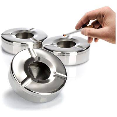 com-four ® 3x cinzeiro de aço inoxidável exterior, cinzeiro contra vento com-four ® 3x cinzeiro de aço inoxidável exterior, cinzeiro contra vento