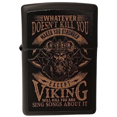 Zippo Isqueiro Vikings Motto unissexo preto Zippo Isqueiro Vikings Motto unissexo preto