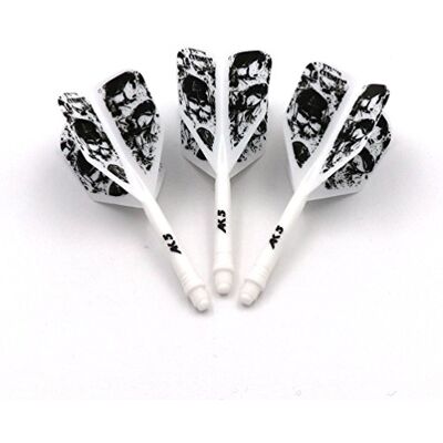 CUESOUL Eixos de dardos integrados personalizados eixos e voos de dardos médios, conjunto de 3 padrões de caveira (CSAK-5KL11) CUESOUL Eixos de dardos integrados personalizados eixos e voos de dardos médios, conjunto de 3 padrões de caveira (CSAK-5KL11)