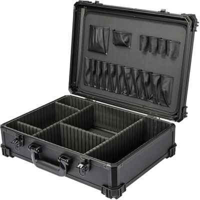 HMF Caixa de ferramentas vazia, caixa de ferramentas grande com divisão individual de compartimentos 46 x 33 x 15 cm HMF Caixa de ferramentas vazia, caixa de ferramentas grande com divisão individual de compartimentos 46 x 33 x 15 cm