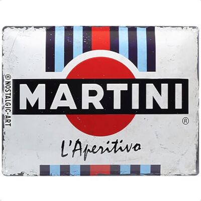 Martini L'Aperitivo Racing Stripes, design vintage decorativo, 30 x 40 cm, Martini L'Aperitivo Racing Stripes, design vintage decorativo, 30 x 40 cm,
