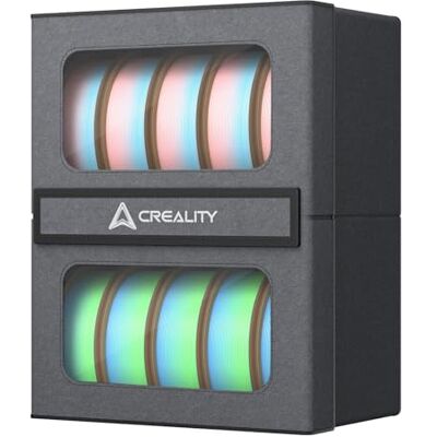 Creality Contenedor de almacenamiento de para filamento, a prueba de humedad y polvo, organizador de 2 niveles de metal para carretes de filamento y otros rollos Creality Contenedor de almacenamiento de para filamento, a prueba de humedad y polvo, organizador de 2 niveles de metal para carretes de filamento y otros rollos