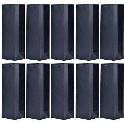 DonDon 10 sacos para garrafas, sacos de presente para vinho, prosecco e champanhe 36 x 12 x 10 cm efeito couro azul escuro DonDon 10 sacos para garrafas, sacos de presente para vinho, prosecco e champanhe 36 x 12 x 10 cm efeito couro azul escuro