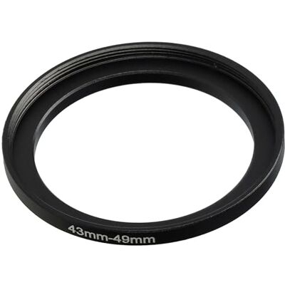 vhbw Anel adaptador Step Up de 43 mm a 49 mm para alvo da câmara Adaptador de filtro, metal, preto vhbw Anel adaptador Step Up de 43 mm a 49 mm para alvo da câmara Adaptador de filtro, metal, preto