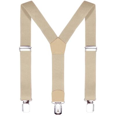 DonDon suspensórios infantis 2 cm estreito comprimento ajustável para uma altura de 80 cm a 110 cm, ou seja 1-5 anos, Bege, Tamanho único DonDon suspensórios infantis 2 cm estreito comprimento ajustável para uma altura de 80 cm a 110 cm, ou seja 1-5 anos, Bege, Tamanho único