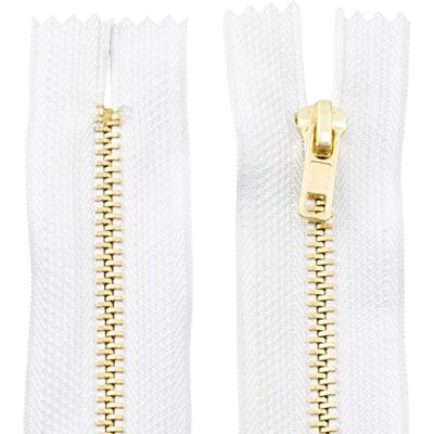 AERZETIX Conjunto de 2 fechos de correr não separáveis 14 cm em metal fecho com fecho de correr cor branca costura de marroquinaria bolsas saia vestido roupa calças mercerias AERZETIX Conjunto de 2 fechos de correr não separáveis 14 cm em metal fecho com fecho de correr cor branca costura de marroquinaria bolsas saia vestido roupa calças mercerias
