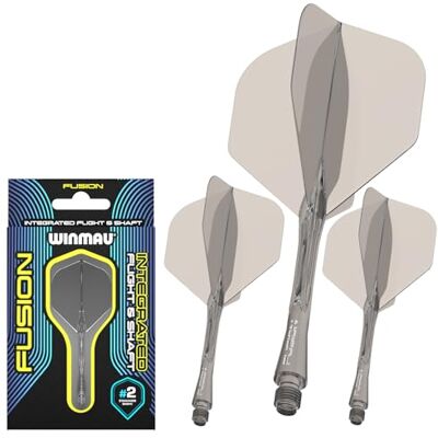 WINMAU Dardos Fusion Sistema integrado de voo e eixo Nº 2 Forma e design Disponível em curto, intermediário e médio Disponível em uma variedade de cores WINMAU Dardos Fusion Sistema integrado de voo e eixo Nº 2 Forma e design Disponível em curto, intermediário e médio Disponível em uma variedade de cores