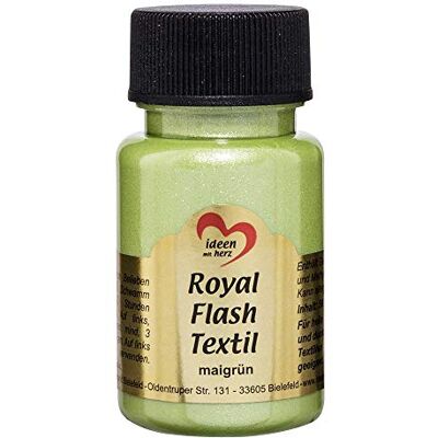 Ideen mit Herz tinta têxtil metalizada Royal Flash Cor Metálica de Alto Brilho Adequada para tecidos e telas Claros e Escuros T-shirts, Sacos, Roupa 50 ml (verde maio) Ideen mit Herz tinta têxtil metalizada Royal Flash Cor Metálica de Alto Brilho Adequada para tecidos e telas Claros e Escuros T-shirts, Sacos, Roupa 50 ml (verde maio)