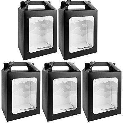 Ideen mit Herz Caixas de presente com janela, design 1, 18 x 13 x 30 cm, 350 g/m², preto, 5 unidades Ideen mit Herz Caixas de presente com janela, design 1, 18 x 13 x 30 cm, 350 g/m², preto, 5 unidades