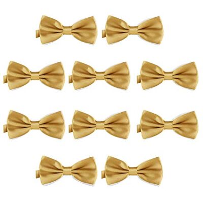 DonDon Conjunto de 10 laço masculino de 12 x 6 cm ajustável e pronto a usar, Ouro, Talla única DonDon Conjunto de 10 laço masculino de 12 x 6 cm ajustável e pronto a usar, Ouro, Talla única