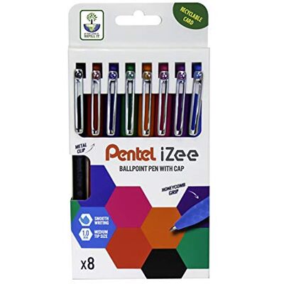 Pentel iZee Cap Style Caneta de 8 peças Pentel iZee Cap Style Caneta de 8 peças