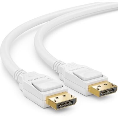 deleyCON 1 m Cabo DisplayPort 1,4 8 K 1080p a 8 K, ideal para monitores de jogos até 360 Hz PC HBR3 DSC HDR10 branco deleyCON 1 m Cabo DisplayPort 1,4 8 K 1080p a 8 K, ideal para monitores de jogos até 360 Hz PC HBR3 DSC HDR10 branco
