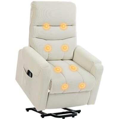 HOMCOM Poltrona Relax recarregável elétrico eleva pessoas massagem bege Sillón Elevador con 8 Puntos de Masaje, 2 Controles Remotos, Tapizado en Pana, Reposapiés, Acolchado Grueso, Bolsillo Lateral HOMCOM Poltrona Relax recarregável elétrico eleva pessoas massagem bege Sillón Elevador con 8 Puntos de Masaje, 2 Controles Remotos, Tapizado en Pana, Reposapiés, Acolchado Grueso, Bolsillo Lateral