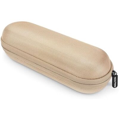 deleyCON Estojo de viagem caixa de armazenamento caixa de viagem bolso rígido bolsa de viagem com bolsos de malha para escovas de dentes elétricas máquinas de barbear Pentes ouro mate deleyCON Estojo de viagem caixa de armazenamento caixa de viagem bolso rígido bolsa de viagem com bolsos de malha para escovas de dentes elétricas máquinas de barbear Pentes ouro mate