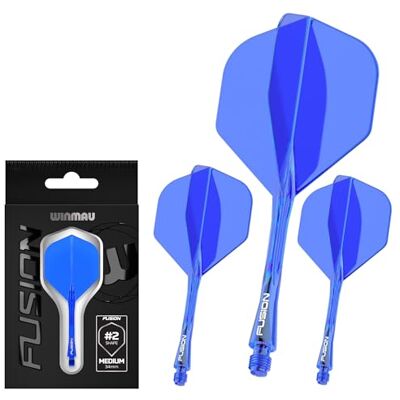 WINMAU Dardos Fusion Sistema integrado de voo e eixo Nº 2 Forma e design Disponível em curto, intermediário e médio Disponível em uma variedade de cores WINMAU Dardos Fusion Sistema integrado de voo e eixo Nº 2 Forma e design Disponível em curto, intermediário e médio Disponível em uma variedade de cores