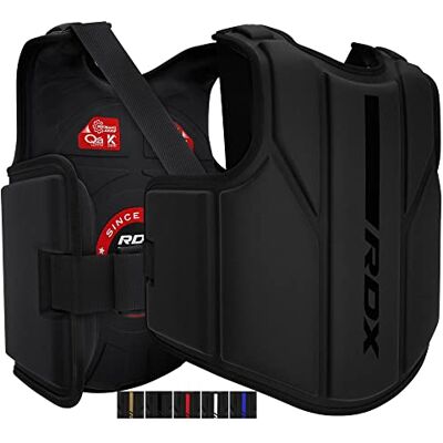 RDX Protetor de peito, Maya Hide couro protetor de corpo acolchoado ajustável Mam capacitação, Muay Thai, artes marciais, armadura de escudo de costela treino Kickboxing RDX Protetor de peito, Maya Hide couro protetor de corpo acolchoado ajustável Mam capacitação, Muay Thai, artes marciais, armadura de escudo de costela treino Kickboxing
