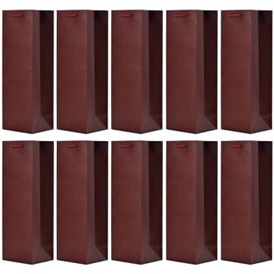 DonDon 10 sacos para garrafas, sacos de presente para vinho, prosecco e champanhe 36 x 12 x 10 cm efeito de couro vermelho DonDon 10 sacos para garrafas, sacos de presente para vinho, prosecco e champanhe 36 x 12 x 10 cm efeito de couro vermelho