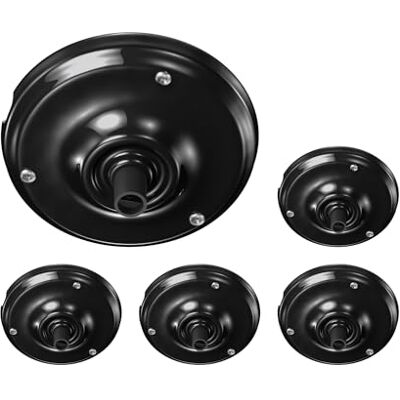 ledscom.de 5 peças Bordaquim, porcelana, preto, 105 mm Ø ledscom.de 5 peças Bordaquim, porcelana, preto, 105 mm Ø