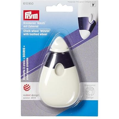 Prym Ergonomische Maus mit Kreiderad rato de roda de giza, branco, 1 cm Prym Ergonomische Maus mit Kreiderad rato de roda de giza, branco, 1 cm
