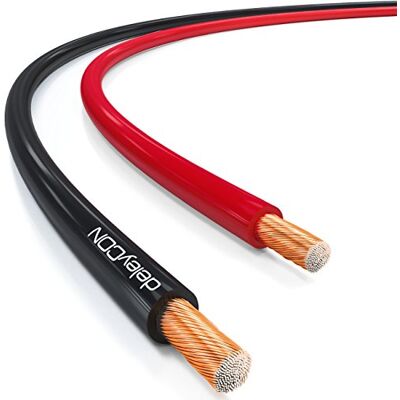 deleyCON 10 m Cabo de altifalante 2 x 2,5 mm² alumínio revestido de cobre CCA marca de polaridade 2 x 50 x 0,25 mm trança BauPVO/CPR preto/vermelho deleyCON 10 m Cabo de altifalante 2 x 2,5 mm² alumínio revestido de cobre CCA marca de polaridade 2 x 50 x 0,25 mm trança BauPVO/CPR preto/vermelho
