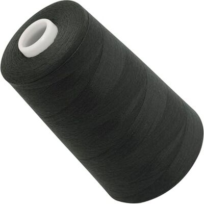 AERZETIX Bobina cónica de linha de costura 120 (40/2) 4000 m em poliéster cor preta grafite confeção merçaria cordão costura roupa de couro AERZETIX Bobina cónica de linha de costura 120 (40/2) 4000 m em poliéster cor preta grafite confeção merçaria cordão costura roupa de couro
