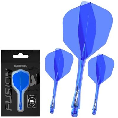 WINMAU Dardos Fusion Sistema integrado de voo e eixo Nº 6 Forma e design Disponível em curto, intermediário e médio Disponível em uma variedade de cores WINMAU Dardos Fusion Sistema integrado de voo e eixo Nº 6 Forma e design Disponível em curto, intermediário e médio Disponível em uma variedade de cores