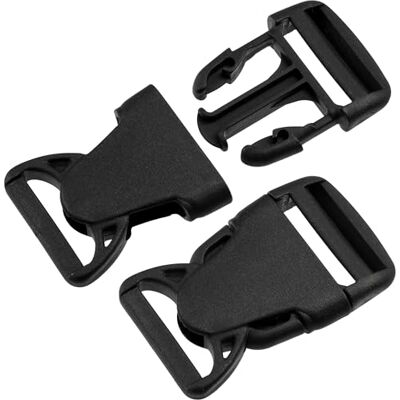 AERZETIX Fivelas ajustáveis de plástico para mochila substituição funcional e versátil para correias e equipamentos, Preto 30 mm 4 peças AERZETIX Fivelas ajustáveis de plástico para mochila substituição funcional e versátil para correias e equipamentos, Preto 30 mm 4 peças