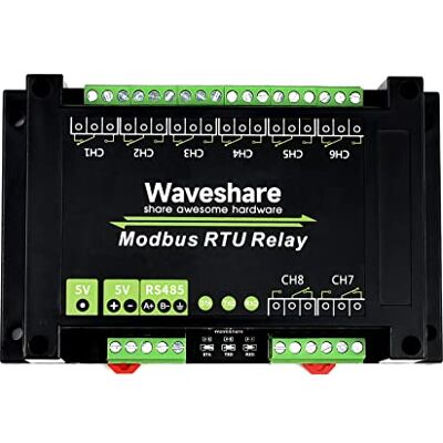 Waveshare Módulo Relé Industrial Modbus RTU 8-Ch com Interface RS485 Circuitos de Proteção de Isolamento Múltiplo para Equipamentos de Controle Industrial Waveshare Módulo Relé Industrial Modbus RTU 8-Ch com Interface RS485 Circuitos de Proteção de Isolamento Múltiplo para Equipamentos de Controle Industrial