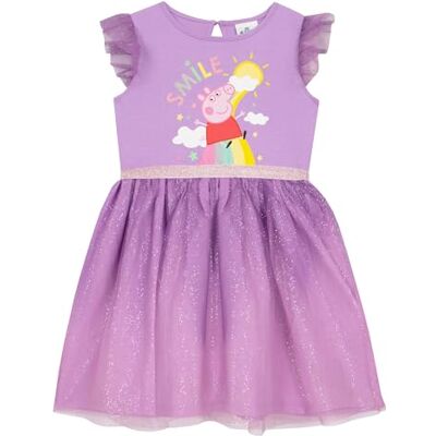 Peppa Pig Vestido vestido de festa menina vestidos de meninas, Roxo Peppa Pig Vestido vestido de festa menina vestidos de meninas, Roxo