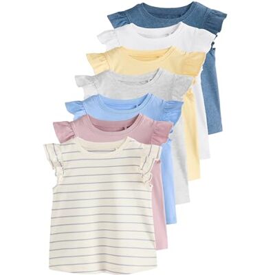 NEXT Niñas Pack de 7 camisetas sin mangas Core NEXT Niñas Pack de 7 camisetas sin mangas Core