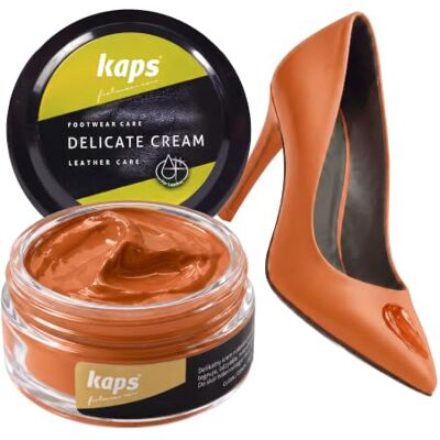 Kaps Creme para cuidados com o sapato, cuidado intensivo e nutritivo com o couro, delicado, 70 cores, 163 Laranja pálido Pale Orange Kaps Creme para cuidados com o sapato, cuidado intensivo e nutritivo com o couro, delicado, 70 cores, 163 Laranja pálido Pale Orange