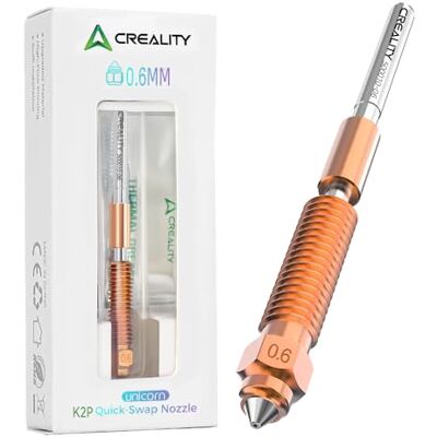 Creality K2/K2 Plus/Hi Bocal, bocal de impressora 3D Unicorn Quick-Swap aprimorado com garganta de liga de titânio, liga de cobre e aço endurecido para impressora 3D (0,6 mm) Creality K2/K2 Plus/Hi Bocal, bocal de impressora 3D Unicorn Quick-Swap aprimorado com garganta de liga de titânio, liga de cobre e aço endurecido para impressora 3D (0,6 mm)