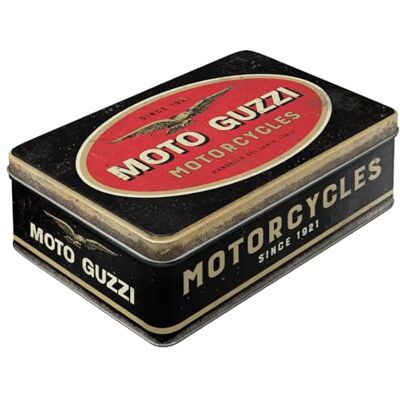 ART Capa plana retro, Moto Guzzi, Logo Motorcycle, ideia de presente para amante de motociclo, lata metálica com tampa, design vintage, 2,5 l ART Capa plana retro, Moto Guzzi, Logo Motorcycle, ideia de presente para amante de motociclo, lata metálica com tampa, design vintage, 2,5 l