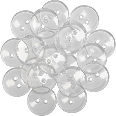 AERZETIX C67947 Conjunto de 20 botões de costura redondos Ø 20 x 4 mm com 2 orifícios L32 32L em plástico cor transparente abertura 2 mm merceria costura roupa tecido AERZETIX C67947 Conjunto de 20 botões de costura redondos Ø 20 x 4 mm com 2 orifícios L32 32L em plástico cor transparente abertura 2 mm merceria costura roupa tecido