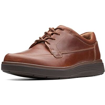 Clarks Um Abode Ease, sapatos de cordão Derby para homem, Castanho Dark Tan Leather, 44,5 UE Clarks Um Abode Ease, sapatos de cordão Derby para homem, Castanho Dark Tan Leather, 44,5 UE