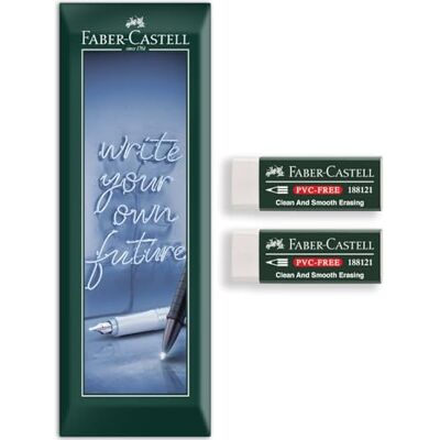 Faber-Castell Borracha sem PVC borracha branca 7081N apagador suave, limpo, sem manchas, não tóxico para escola, escritório e arte, em embalagem de envelope (2) Faber-Castell Borracha sem PVC borracha branca 7081N apagador suave, limpo, sem manchas, não tóxico para escola, escritório e arte, em embalagem de envelope (2)