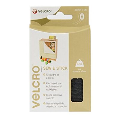 Velcro Brand - Nastro 20mm x 1m - Preto - ganchos" velcro Velcro Brand - Nastro 20mm x 1m - Preto - ganchos" velcro