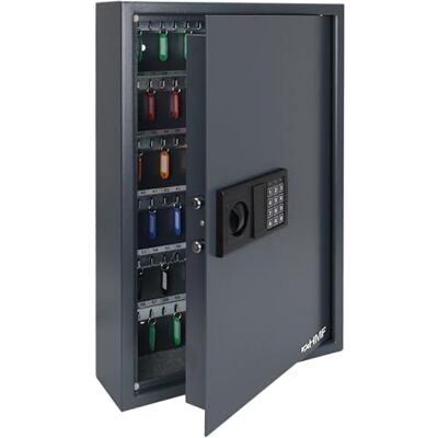 HMF Caixa forte para chaves com código eletrónico, armário guarda-chaves com fechadura digital, 132 ganchos, 66,5 x 43 x 13 cm, antracite HMF Caixa forte para chaves com código eletrónico, armário guarda-chaves com fechadura digital, 132 ganchos, 66,5 x 43 x 13 cm, antracite