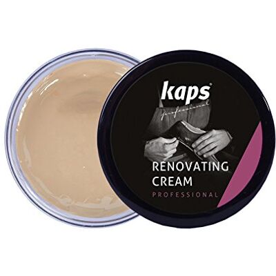 Kaps Creme reparador e renovador para sapatos de couro liso, malas, assentos, reparador de riscos e arranhões, Renovating Cream, 10 cores, 130 Bege Kaps Creme reparador e renovador para sapatos de couro liso, malas, assentos, reparador de riscos e arranhões, Renovating Cream, 10 cores, 130 Bege