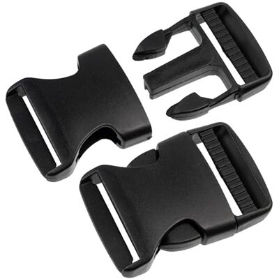 AERZETIX Fivelas de clipe ajustáveis de libertação rápida para mochila alças ajuste tiracoloeiras projetos de costura cor preta de plástico, Preto 40 mm 4 peças AERZETIX Fivelas de clipe ajustáveis de libertação rápida para mochila alças ajuste tiracoloeiras projetos de costura cor preta de plástico, Preto 40 mm 4 peças