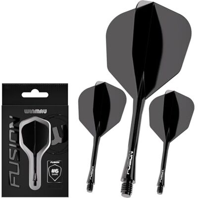 WINMAU Dardos Fusion Sistema integrado de voo e eixo Nº 6 Forma e design Disponível em curto, intermediário e médio Disponível em uma variedade de cores WINMAU Dardos Fusion Sistema integrado de voo e eixo Nº 6 Forma e design Disponível em curto, intermediário e médio Disponível em uma variedade de cores