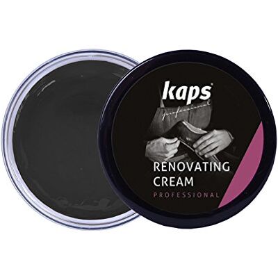 Kaps Creme reparador e renovador para sapatos de couro liso, malas, assentos, reparador de riscos e arranhões, creme renovante, 10 cores (118 preto) Kaps Creme reparador e renovador para sapatos de couro liso, malas, assentos, reparador de riscos e arranhões, creme renovante, 10 cores (118 preto)