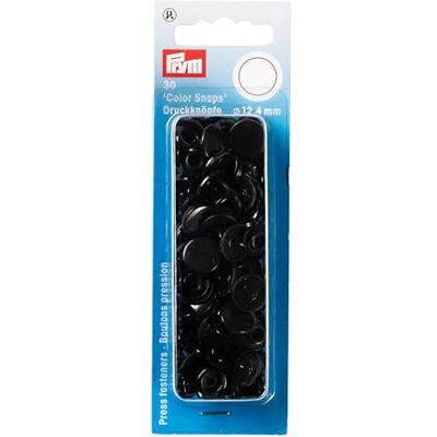 Prym Apertar botões, plástico, preto, 12,4 mm, 30 Prym Apertar botões, plástico, preto, 12,4 mm, 30