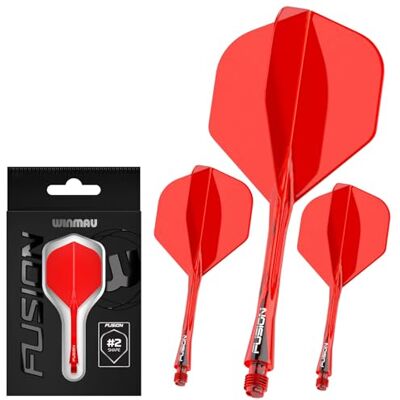 WINMAU Dardos Fusion Sistema integrado de voo e eixo Nº 2 Forma e design Disponível em curto, intermediário e médio Disponível em uma variedade de cores WINMAU Dardos Fusion Sistema integrado de voo e eixo Nº 2 Forma e design Disponível em curto, intermediário e médio Disponível em uma variedade de cores