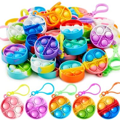 JOYIN Porta-chaves Pop, Mini Fidget Toys, a granel, 30 peças, lembranças de festa para crianças, enchimentos de sacos de presente para prêmios em sala de aula JOYIN Porta-chaves Pop, Mini Fidget Toys, a granel, 30 peças, lembranças de festa para crianças, enchimentos de sacos de presente para prêmios em sala de aula