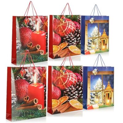 com-four ® 6 x saco de presente para o Natal, pai natal e advento com-four ® 6 x saco de presente para o Natal, pai natal e advento